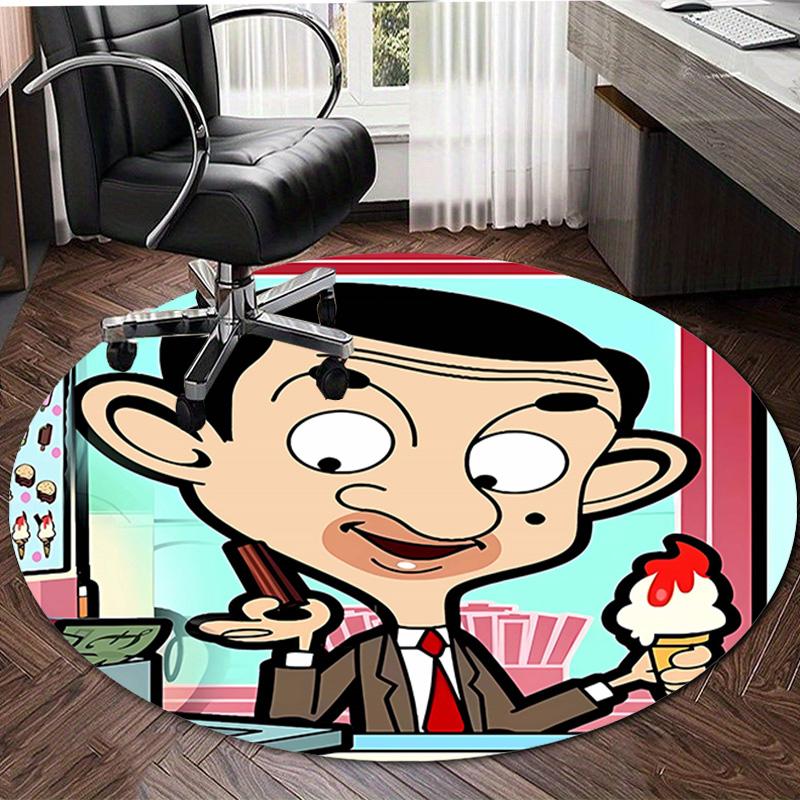 1pc Mr Bean1 Design Printed Area Round Carpet for Bedroom Living Room Home Decor Rugs Mat Non Slip Mat Rug for Bedside