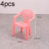 4PCS Mini Support Miniature Items Armchair Plastic Backrest Chairs For 1/6 Dollhouse Accessories Doll Furniture