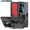 KEYSION Противоударный защитный чехол для OPPO Reno11 F 5G A79 5G, силиконовый + ПК с металлическим кольцом-подставкой, чехол для телефона для OPPO Reno 11F F25 Pro 5G