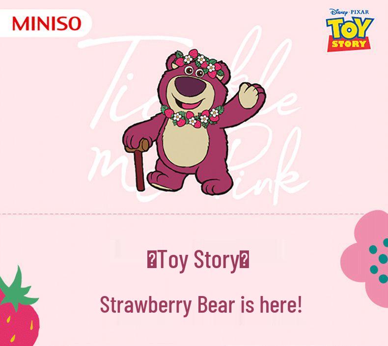 MINISO Набор «Мама и ребенок» с Клубничным Медведем по лицензии Pixar: Милая ароматная кукла-компаньон для сна