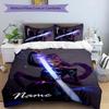 3pcs KPop Demon Hunters33 Cover Set - Personalized Name, HD Printed Bedding with 1 Cover and 2 Pillowcases - Perfect for Home Decor, Easy Care