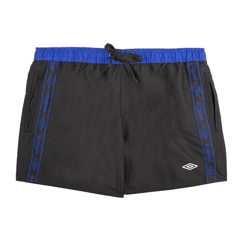 UMBRO Men's Black Boardshorts with Red Stripes
