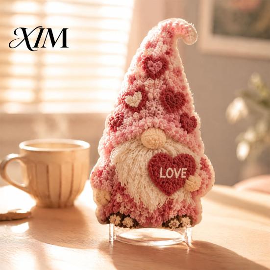 Stress Relief Art Activities Gnome Fabric Poke Kit, Festive Designs, DIY Craft Valentine Day Handmade Gifts Halloween Christmas Ornament