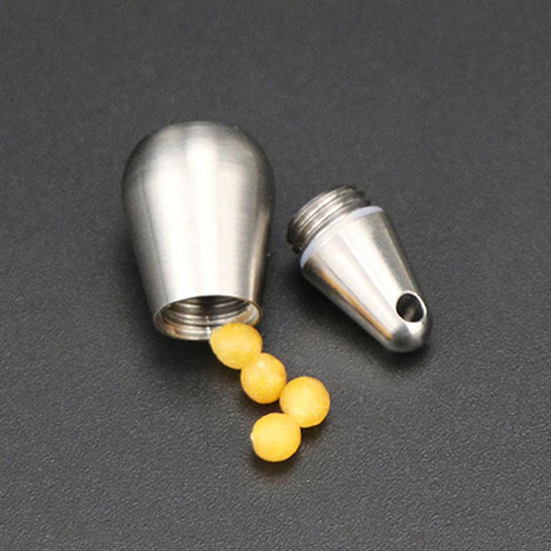 1Pc Mini Medicine Pill Box Pure Titanium Waterdrop Pendant Small Pill Bottle Portable Waterproof Tablet Container