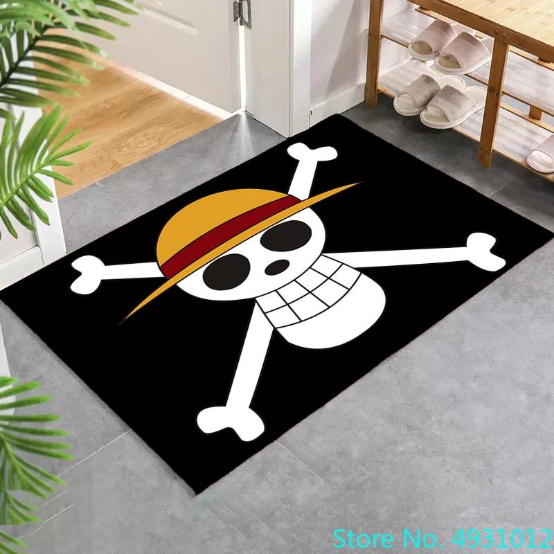 Creative 3D Cartoon Carpet Anime One Piece Ace Anime Print Living Room Bedroom Decoration Rug Children Anti Slip Crawling Mat