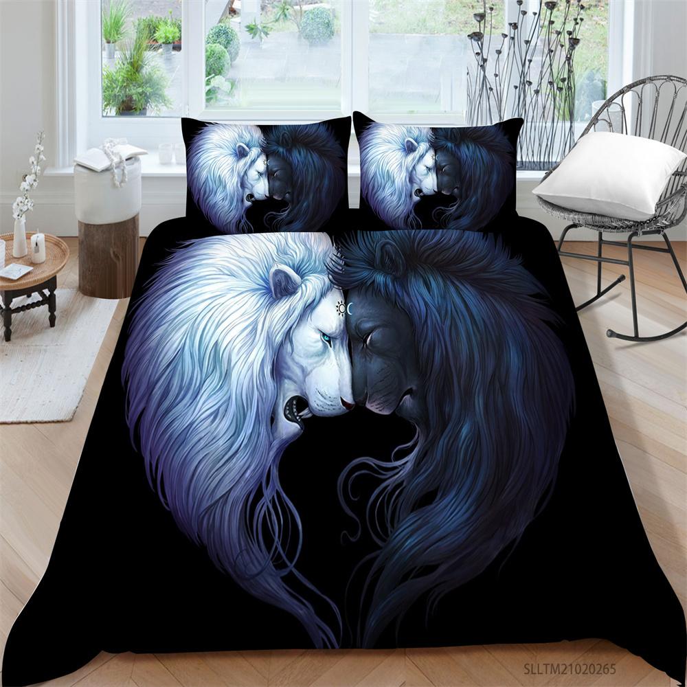 Новинка 2023 года, стильные комплекты постельного белья с 3D принтом льва, постельное белье с животными, стильное домашнее, спальное, детское покрывало, пододеяльник из микрофибры