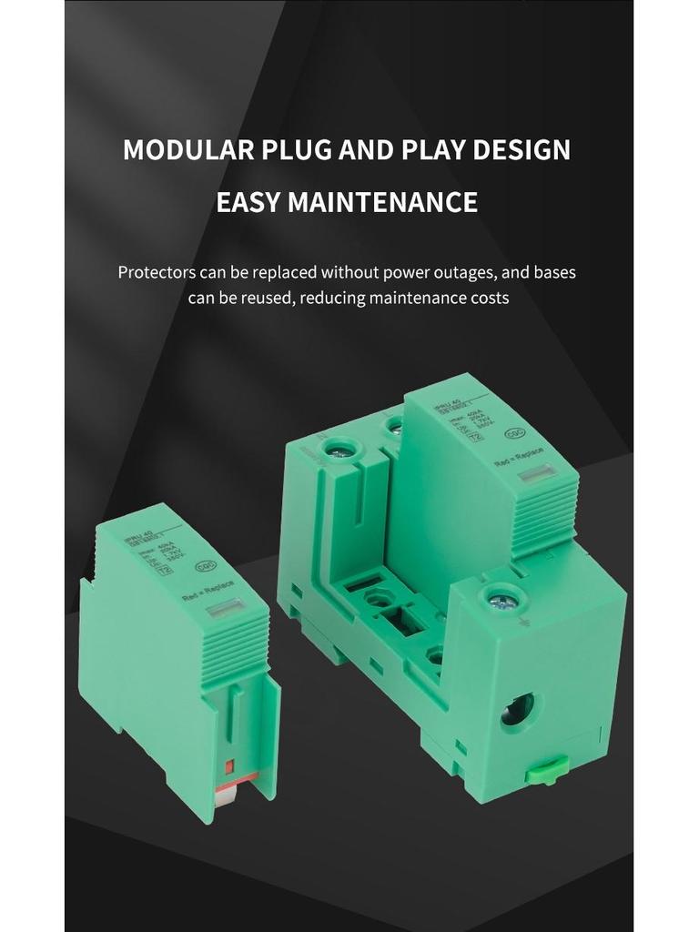 IPRU Surge 2P AC/DC Green Protector with Lightning Protection and SPD