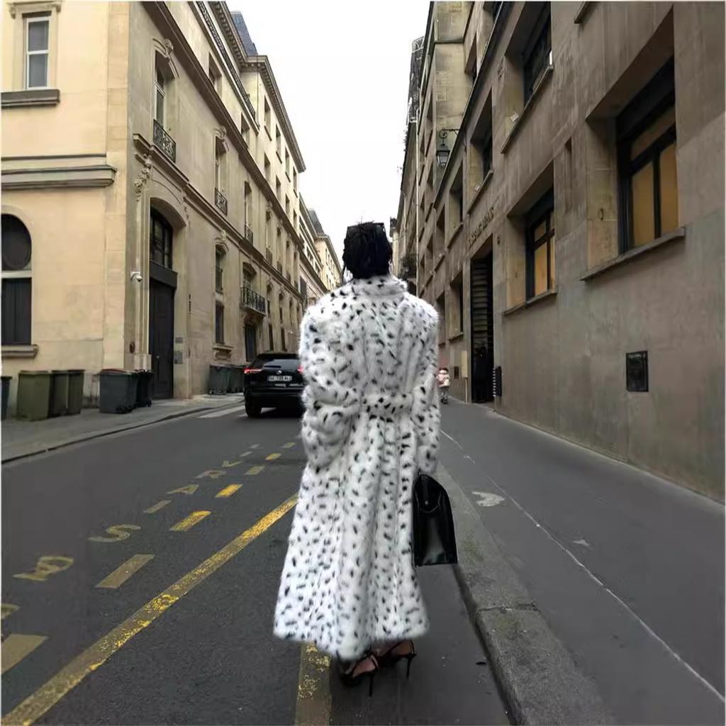 Зимняя новая женская одежда костюм воротник лисьего меха имитация пальто удлиненный свободный тренчкот