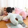 42x35 см мультяшная подушка в форме единорога U-образной формы, плюшевая милая подушка в виде кита, ленивца, единорога, льва, динозавра, мягкая, с эффектом памяти, для кукол