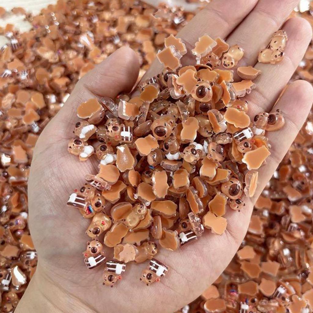 100pcs Mini Capybara Miniatures, Animal Figurines Fairy Garden Home Desk Ornament, Micro Landscape Diy Craft Decoration