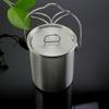 750Ml Stainless Steel Hanging Pot With Lid Outdoor Picnic Portable Foldable Handle Camping Water Cup Tea Pot Coffee Mug