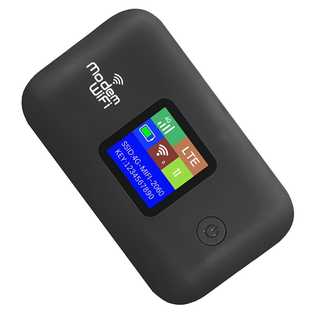 4G WiFi Mobile Hotspot Support 10 Connected Users 300Mbps Portable Wireless Router with SIM Card Slot Color Screen