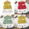 Summer Kids Cotton Vest Set With Letter Pattern For Toddler Boys Summer Wear