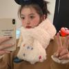 Korean Style Fashion Button Plush Thickened Scarf for Female Students In Winter Thickened and Warm Versatile Stylish and Trendy Scarf for Students