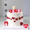 6 Pcs Valentine's Day Fondant Molds Wedding Fondant Cake Molds Bear Heart Love Lips Gift Shape Candy Silicone Molds Chocolate Mould for Cake Topper