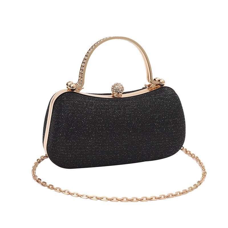 Fashion Chain Handbag, Banquet Bag, Shoulder Crossbody Small Square Bag, Unique Hand Carry Gold Bag