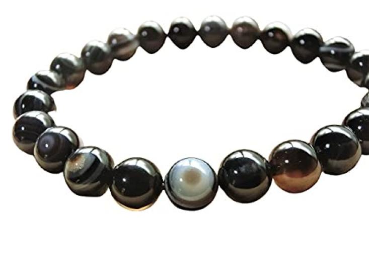 Kanaishi for Warding Off Evil and Fulfilling 8mm Tibetan Eye Eye Bracelet for Men and Women AAA Crushed Large Approximately 17cm Size for [Amulet
