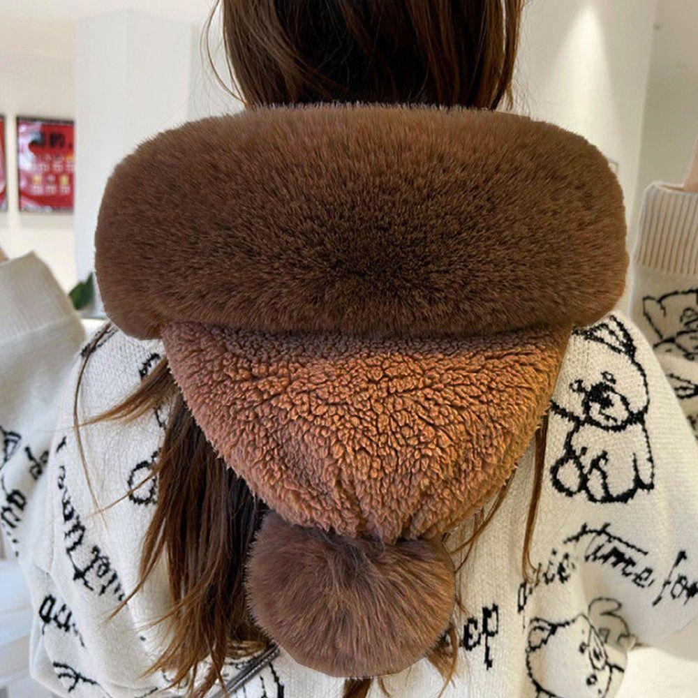 Зимняя ветрозащитная шапка-бини с защитой ушей, шапка, комплект шарфа, грелка для шеи, шапки из плюшевого бархата