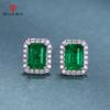 Новые популярные серьги с изумрудно-турмалиновым покрытием и имитацией бриллиантов, цветные серьги с драгоценными камнями