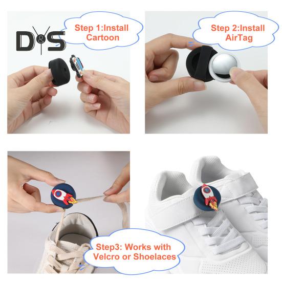 Silicone Protective Case Tracker Protector Shockproof Impact Resistant Cute Cartoon Waterproof GPS Tracker Holder for AirTag