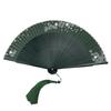 BEPAN Летний портативный веер Китайский Ханьфу античный зеленый складной веер Женский ципао складной маленький веер