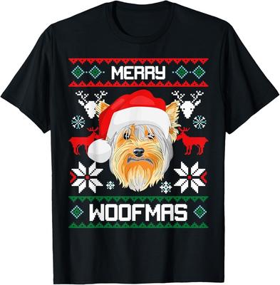 Йоркширский Терьер Merry Woofmas Подарок На Рождество Футболка
