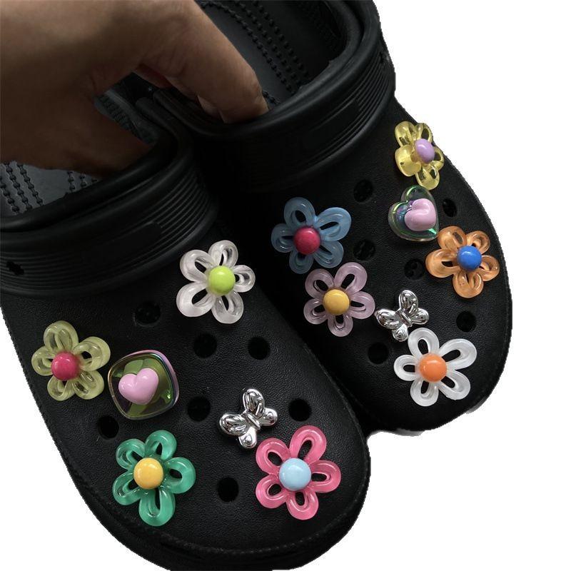Аксессуары для обуви Crocs, Цветы для обуви своими руками, Пряжки для обуви, Прозрачные цветочные аксессуары, Украшения для обуви Crocs, Серебристые бабочки, Пряжки для обуви Crocs