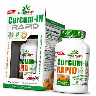 Комплекс куркуминоидов с экстрактом зеленого чая и кофе, GreenDay Curcum-In Rapid, 60капс (71135003)