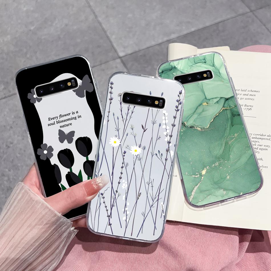 Чехол для телефона Samsung S10 Lite Plus S10E Креативный штамп Мягкий прозрачный силикон Противоударная задняя крышка Для Samsung Galaxy S 10 E Маска