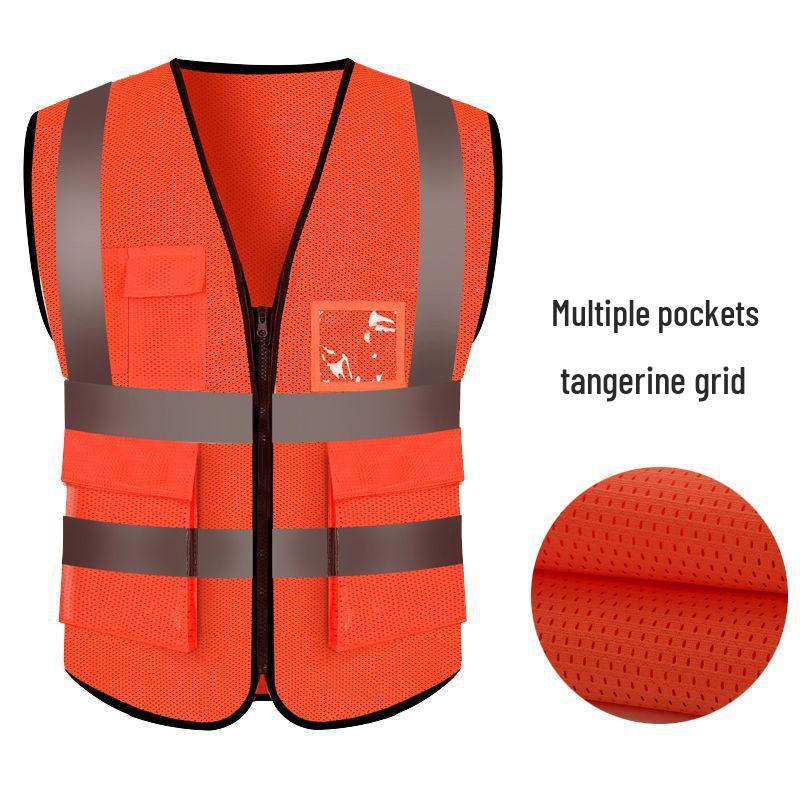 Breathable Reflective Safety Vest for Construction Workers - Custom Logo Available