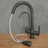 Black DOUBLE freestanding kitchen tap