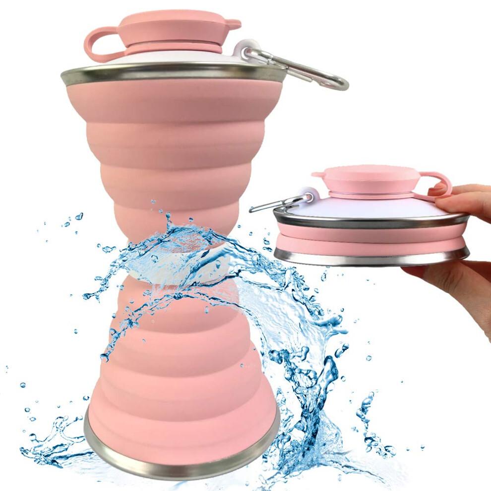 Collapsible Water Bottle Camping Cup With Carabiner Reuseable Silicone Foldable Leak Proof Portable Sports Travel Water Bottles For Outdoor Travel