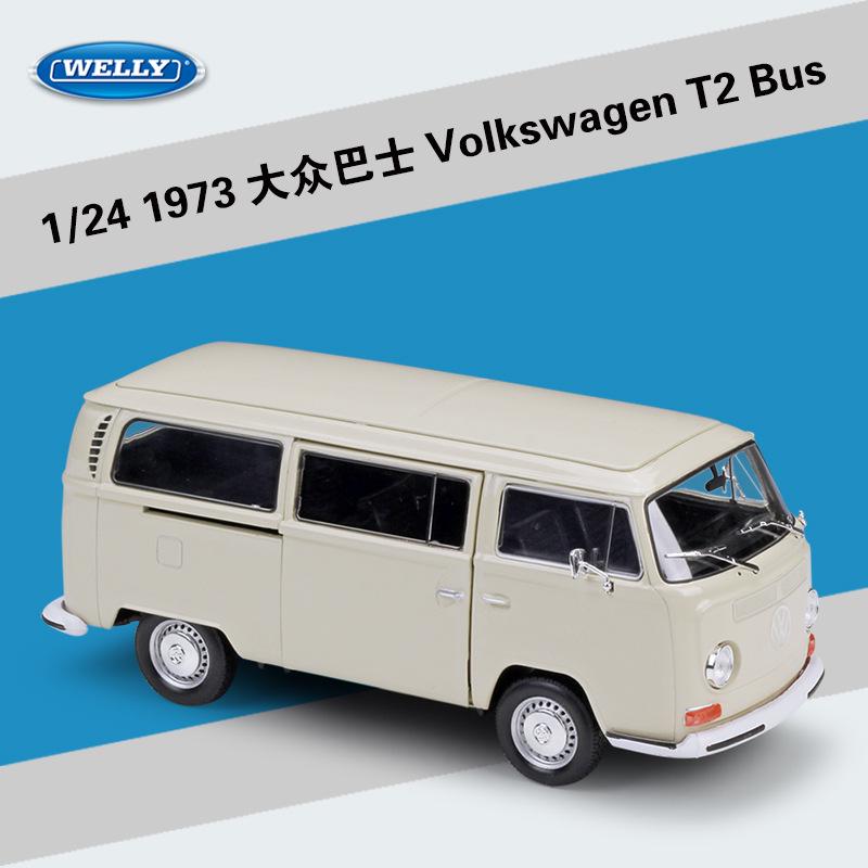 Volkswagen 1972 T2 Автобус Фургон 1:24 Модель из сплава Игрушка