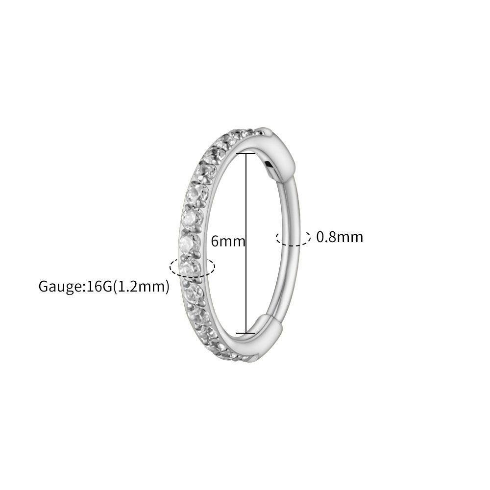Правая серьга-кольцо Huggie из титана ASTM F136, тонкая, 16G, с фианитом, для хряща, завитка, мочки уха, шарнирная серьга, пирсинг, украшение для тела