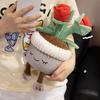 Plush Rose Flower Pot Plant Decor With Soft Pp Cotton For Living Room Ornament