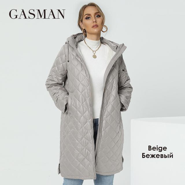 Gasman 2021 Women's Autumn Winter Jacket Fashion XL-5XL Long High Street Parka Furry Lining High Quality Brand Coat Woman 81121