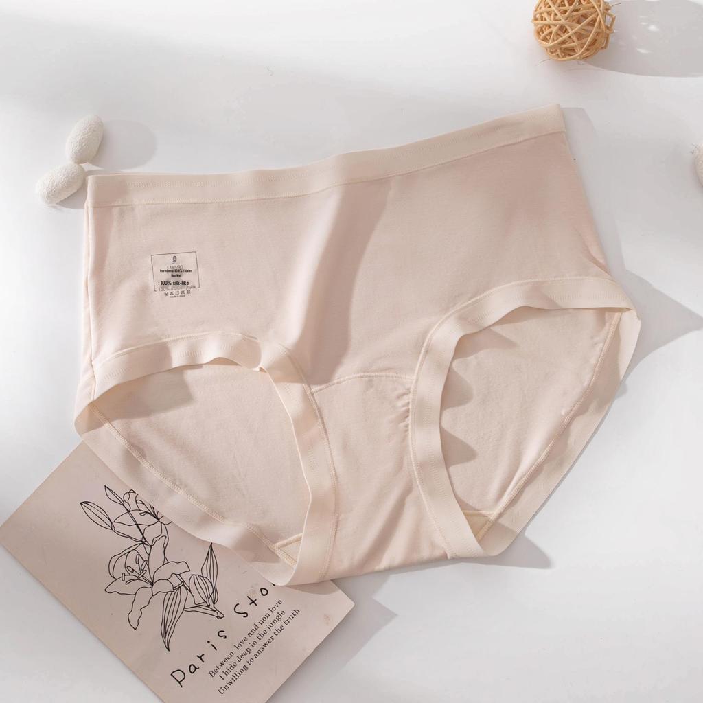 Women's Breathable Mid-Waist Mulberry Silk Triangle Briefs