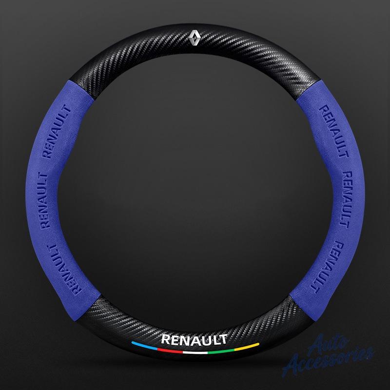 Carbon Fiber Leather Car Steering Wheel Cover Anti-Slip For Renault Megane Duster kadjar Captur Clio Talisman Laguna Scenic KWID Z777