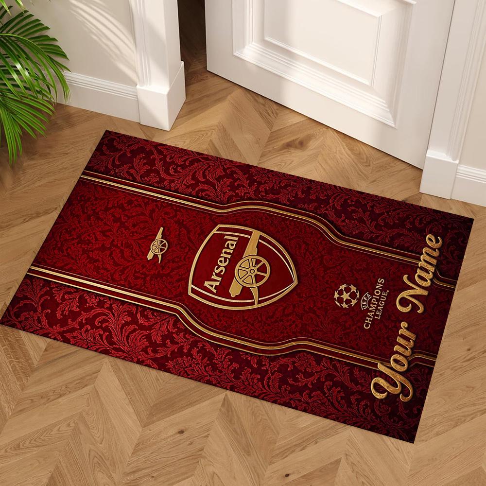 Arsenal F.c. Customize Your Name Floor Mat Design for Bedrooms Living Rooms Dining Room Foyer Antislip Carpet Decorate Offices