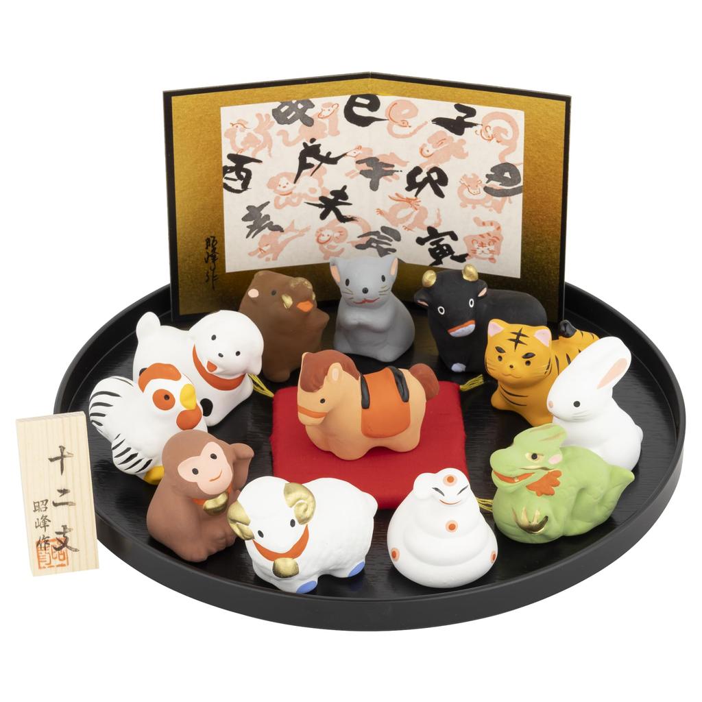 Компания Seto Pottery 2026 Фигурка Зодиака - Компактное Украшение Лошадь - Новогоднее Украшение - Удача - Двенадцать Животных Зодиака - Shohogama S02-17