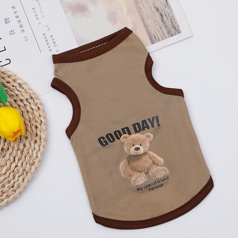 Little Bear Print Small Dog Clothes Small And Medium-sized Dog Puppy Spring Clothes Thin Section Breathable Pet Clothes T-shirt