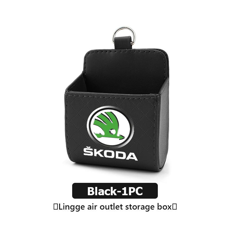 zbfwl3 For Skoda Car Interior Air Vent Storage Box Mini Phone Waste Storage Case Fabia Kamiq Superb Scala Enyaq-iV MK3 VisionS Yeti