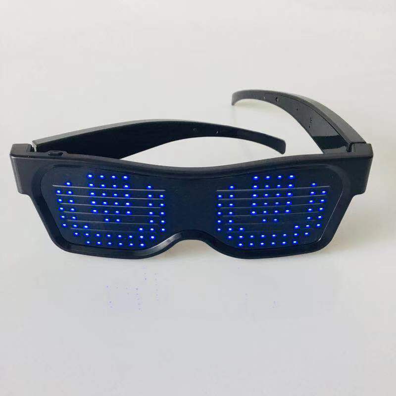 Светодиодные волшебные USB-зарядные очки DIY App Control Bluetooth светящиеся очки для вечеринок