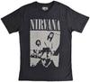 Футболка Nirvana Сядьте Логотип Группы Официальная Унисекс Черная Потертая