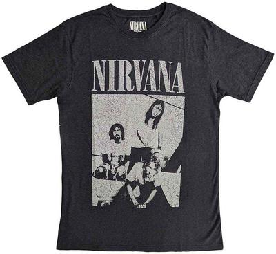 Футболка Nirvana Сядьте Логотип Группы Официальная Унисекс Черная Потертая
