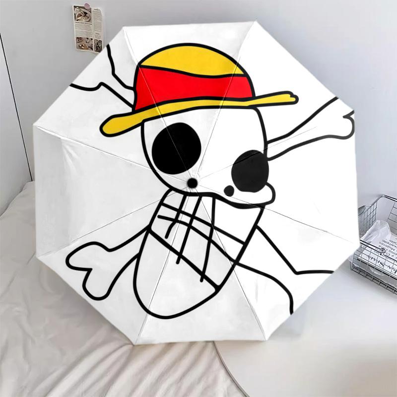 1 шт. Автоматический складной зонт - Один кусок с рисунком логотипа Jolly Roger, портативный складной дизайн с 8 спицами, рождественские и новогодние подарки