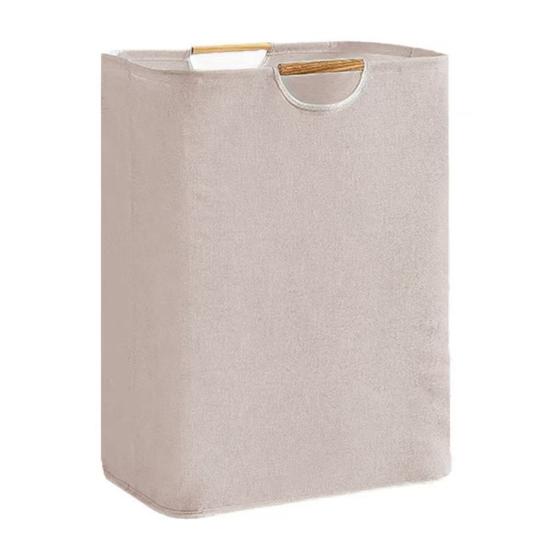 Yousheng Laundry Hamper Storage Basket with Bamboo Handle Foldable Design Large Capacity Waterproof Fabric Clothes Hamper Laundry Basket