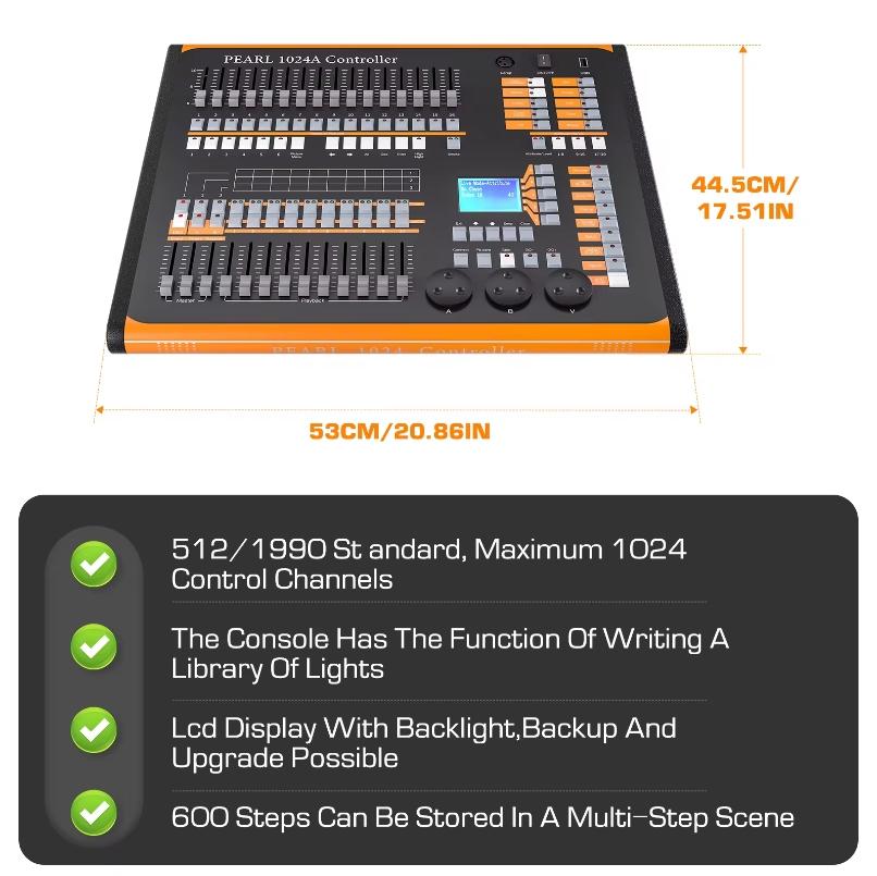 Профессия Оптовая продажа Dmx1024 Канал Сценическое освещение Консоль вращающаяся голова Световой пульт Dmx 1024 Контроллер