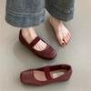Fashion 2024 Autumn New Soft-soled Solid Color Women’s Fashion Slip-On Square Toe Flat Shoes