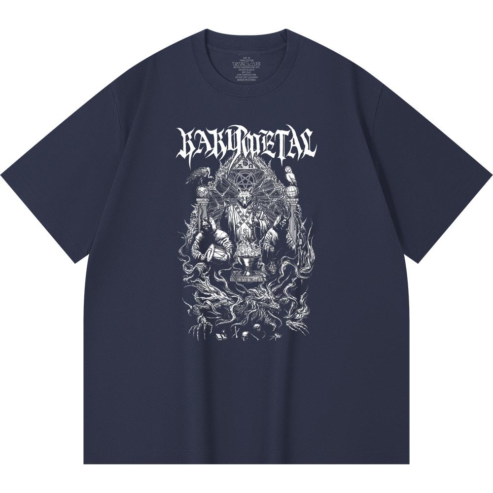 Хлопковая футболка плотностью 230 г/м² 100% Хлопок Heavy Metal Футболка с принтом рок-группы Популярная музыка Унисекс Тяжелая хлопковая футболка